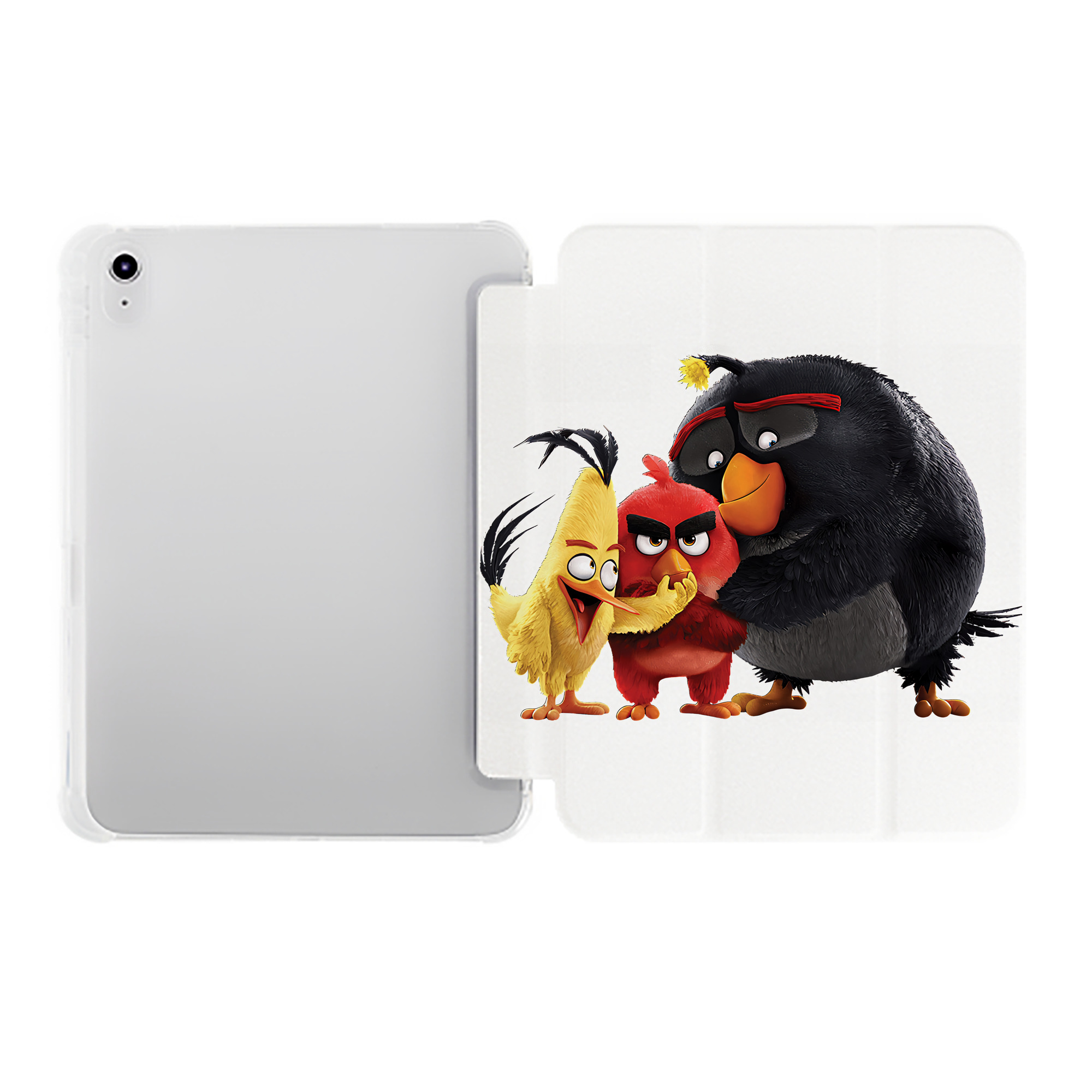 （画像用） Angry Birds アングリーバード IPad ケース ペン収納付き 三つ折りスタンド PUレザー×シリコン 対応機種9.5/10.5/10.9インチ